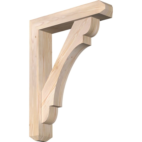 Ekena Millwork Olympic Craftsman Smooth Bracket w/ Offset Brace, Douglas Fir, 5 1/2"W x 26"D x 34"H BKT0604X26X34OLY04SDF - main